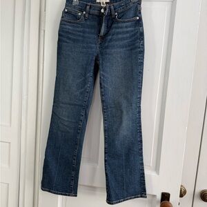 Madewell Dark Blue Midrise Kick Out Jeans